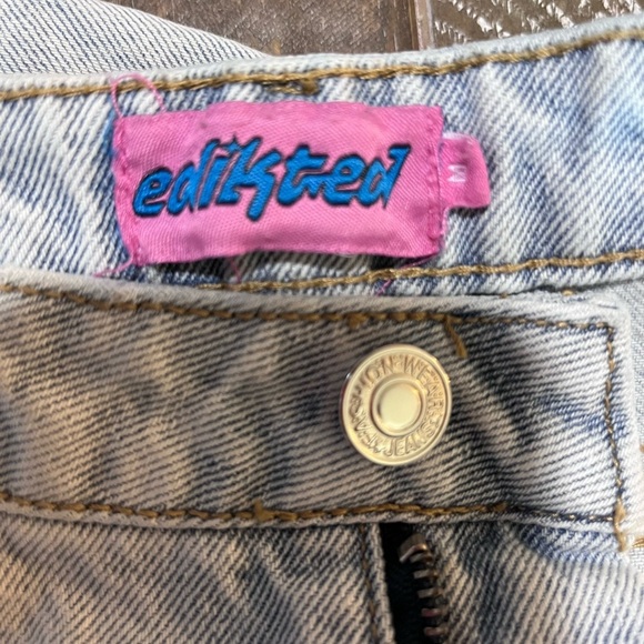 Edikted Light Blue Distressed Women Jeans - Picture 5 of 8